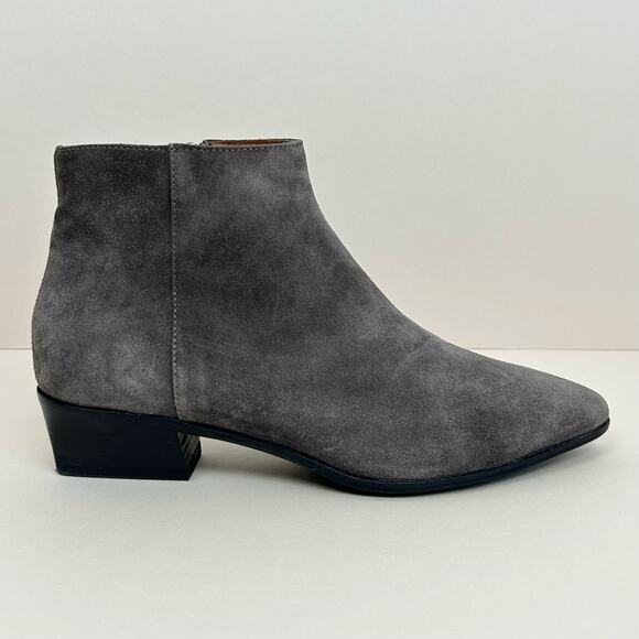Aquatalia Prisilla Genuine Suede Grey Ankle Boots Size 7 - Picture 1 of 7